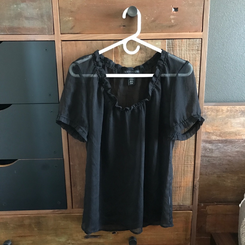 Sheer black blouse